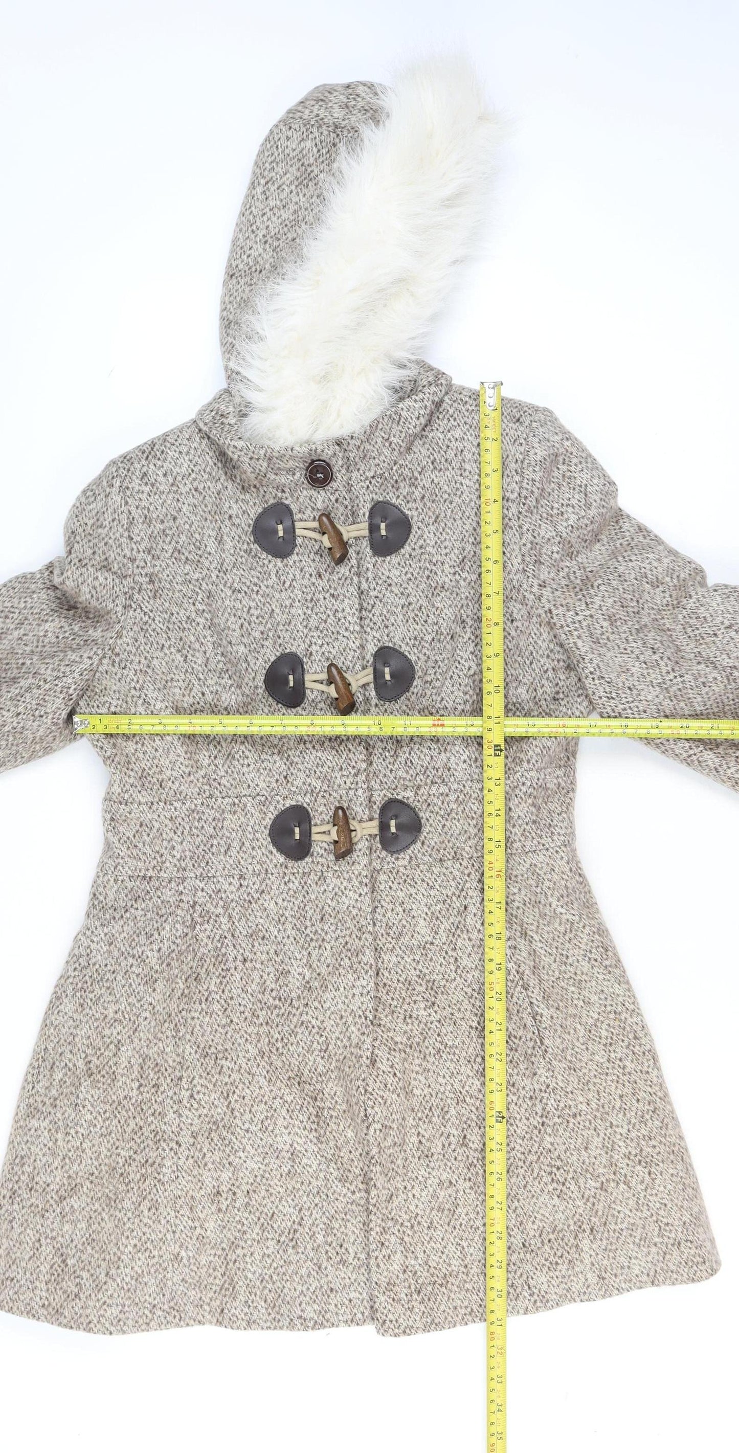 Womens UK Size 12 Jane Norman Beige Duffle Coat