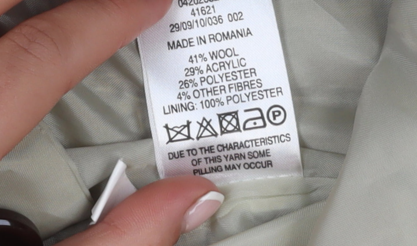 Womens UK Size 12 Jane Norman Beige Duffle Coat