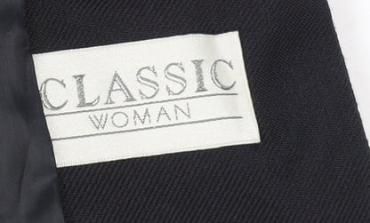 Classic Woman Black Double-Breasted Blazer Jacket UK 14