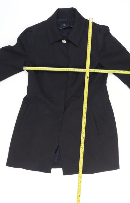 Zara Women's Black Blazer Lined Mid-Length Formal Jacket Size 14