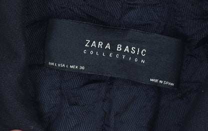 Zara Women's Black Blazer Lined Mid-Length Formal Jacket Size 14