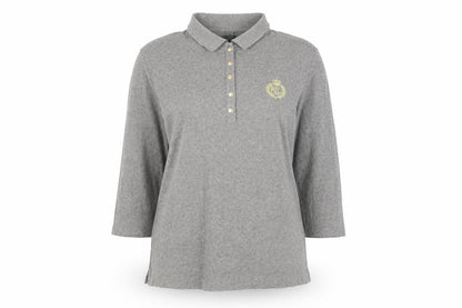 Ralph Lauren Grey 3/4 Sleeve Cotton Polo Shirt Men's L
