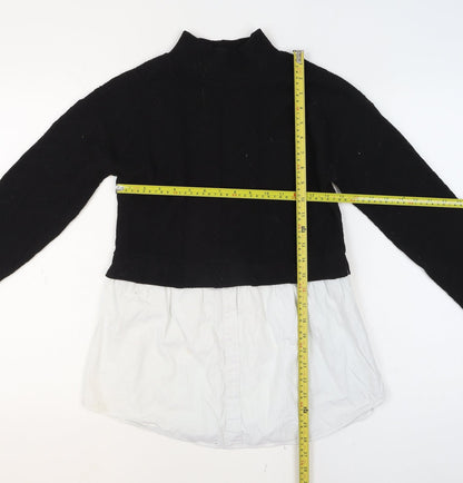 New Look Womens Black Mock Neck Long Sleeve Jumper Size 8
