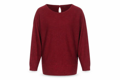 Roman Women Red 14 Pullover Knit Jumper 3/4 Sleeve Relaxed Fit
