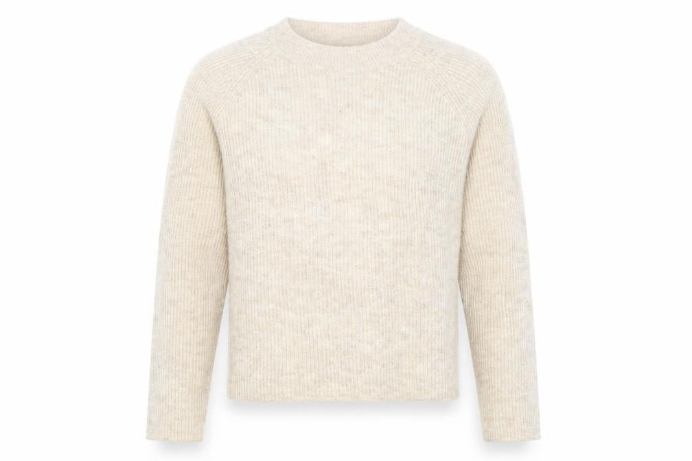 Womens UK Size L Pieces Beige Pullover Jumper