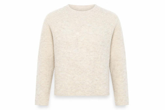 Womens UK Size L Pieces Beige Pullover Jumper