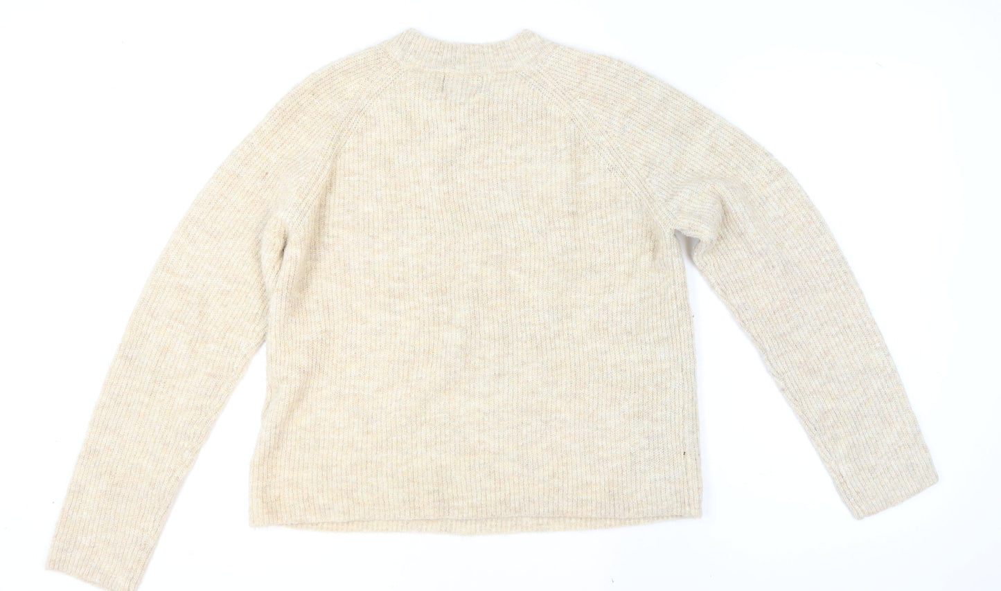 Womens UK Size L Pieces Beige Pullover Jumper