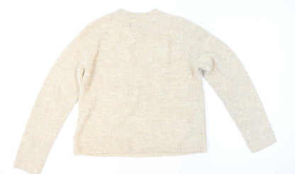 Womens UK Size L Pieces Beige Pullover Jumper