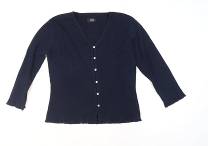 Jasper Conran Jeans Womens Blue V-Neck Cardigan Size L
