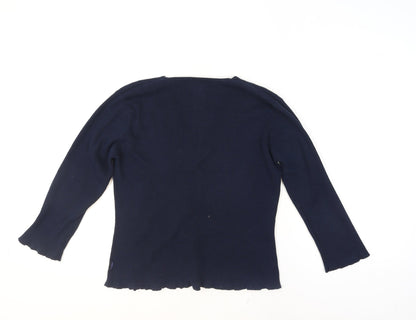 Jasper Conran Jeans Womens Blue V-Neck Cardigan Size L