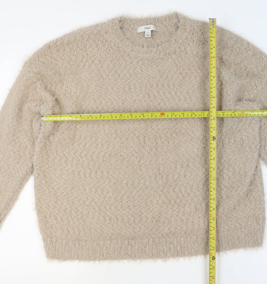 Marks and Spencer Women’s Beige XL Fluffy Knit Pullover Jumper