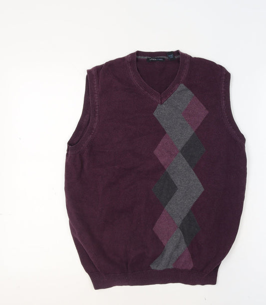 Mens UK Size S Van Heusen Purple Vest Jumper