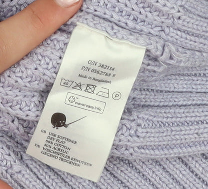 Womens UK Size L Monki Purple Pullover Jumper