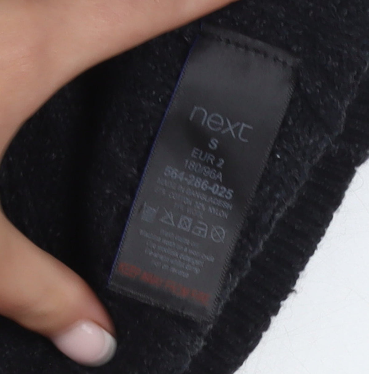 Mens UK Size S NEXT Black Pullover Jumper