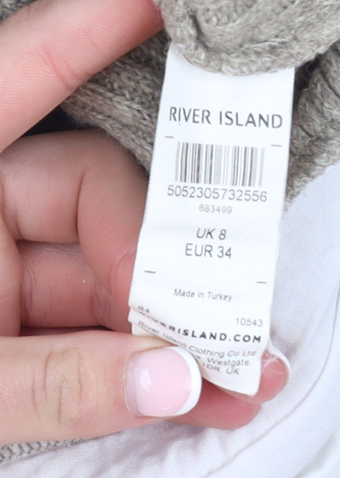 Womens UK Size 8 River Island Beige Pullover Jumper
