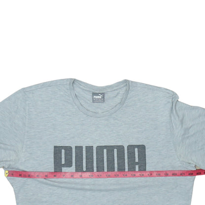 Puma Men's Grey Logo Crew Neck Short Sleeve T-Shirt Size L