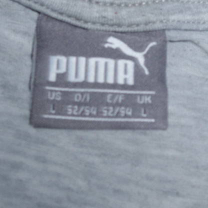 Puma Men's Grey Logo Crew Neck Short Sleeve T-Shirt Size L