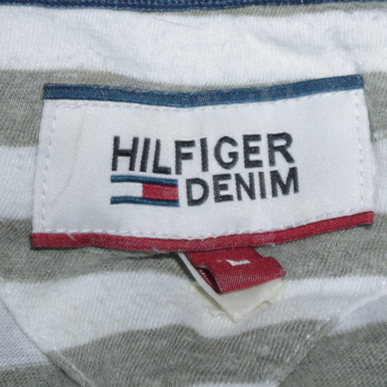 Tommy Hilfiger Men’s Green Striped Crew Neck Cotton Blend T-Shirt M
