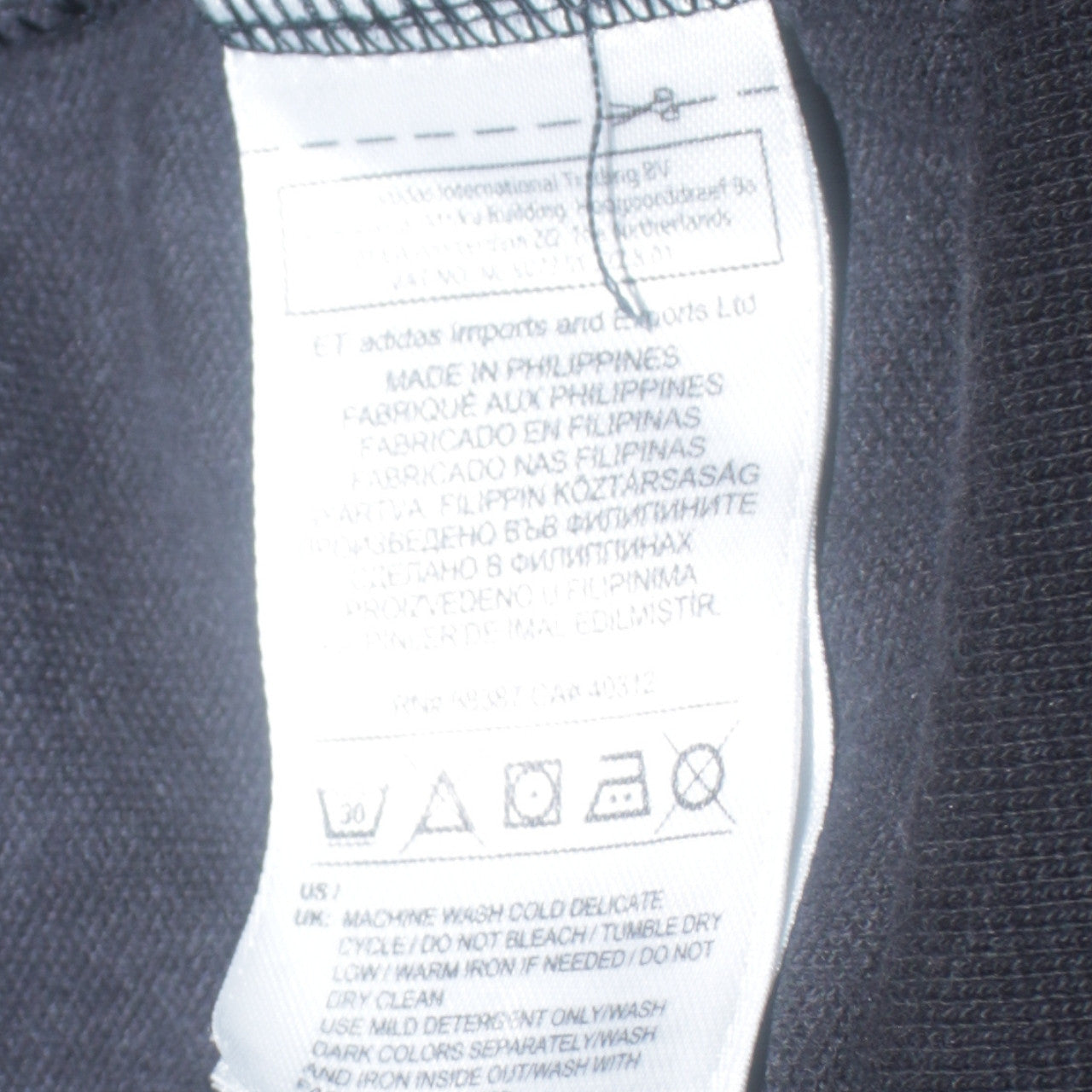 Mens UK Size S adidas Black Full Zip Sweatshirt