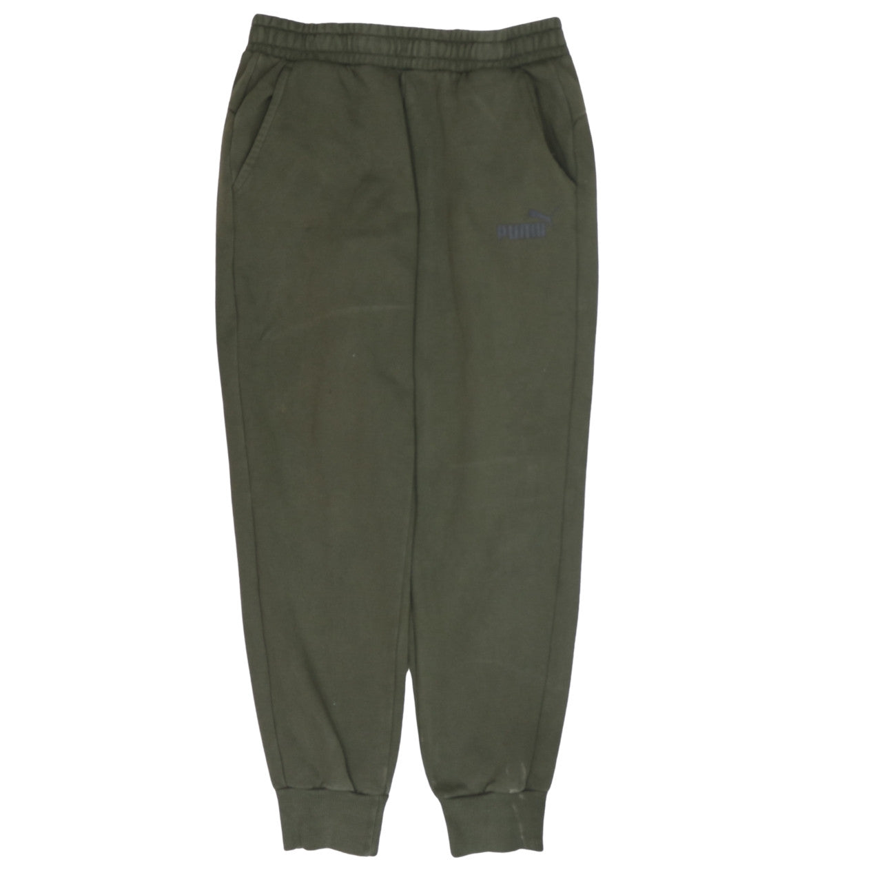Mens UK Size M PUMA Regular Fit Jogger Green Trousers