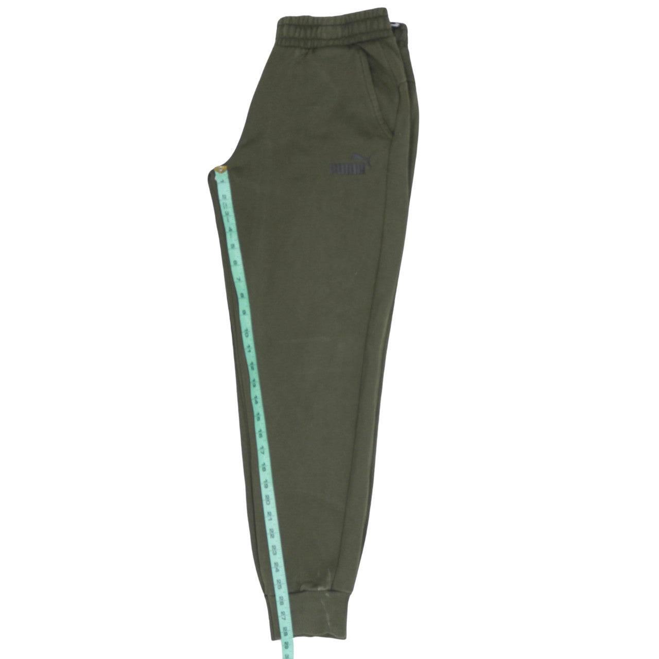 Mens UK Size M PUMA Regular Fit Jogger Green Trousers