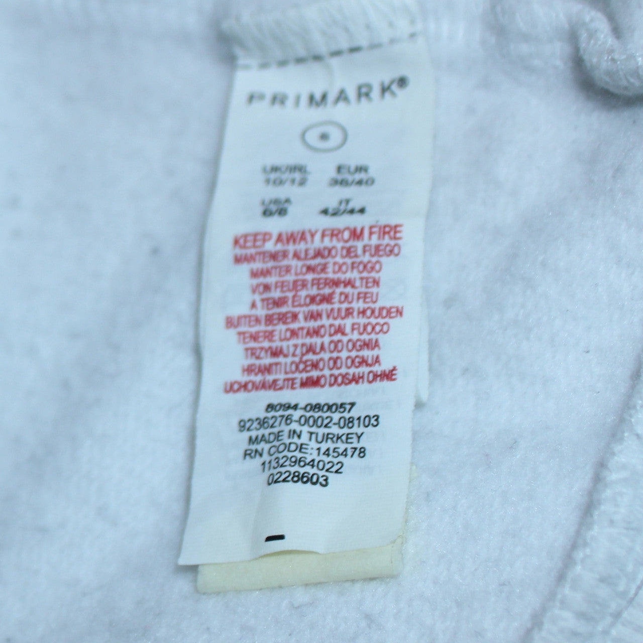 Womens UK Size S Primark White Pullover Sweatshirt