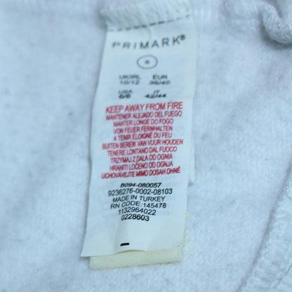 Womens UK Size S Primark White Pullover Sweatshirt