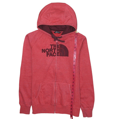 Womens UK Size M The North Face Red Full Zip Hoodie