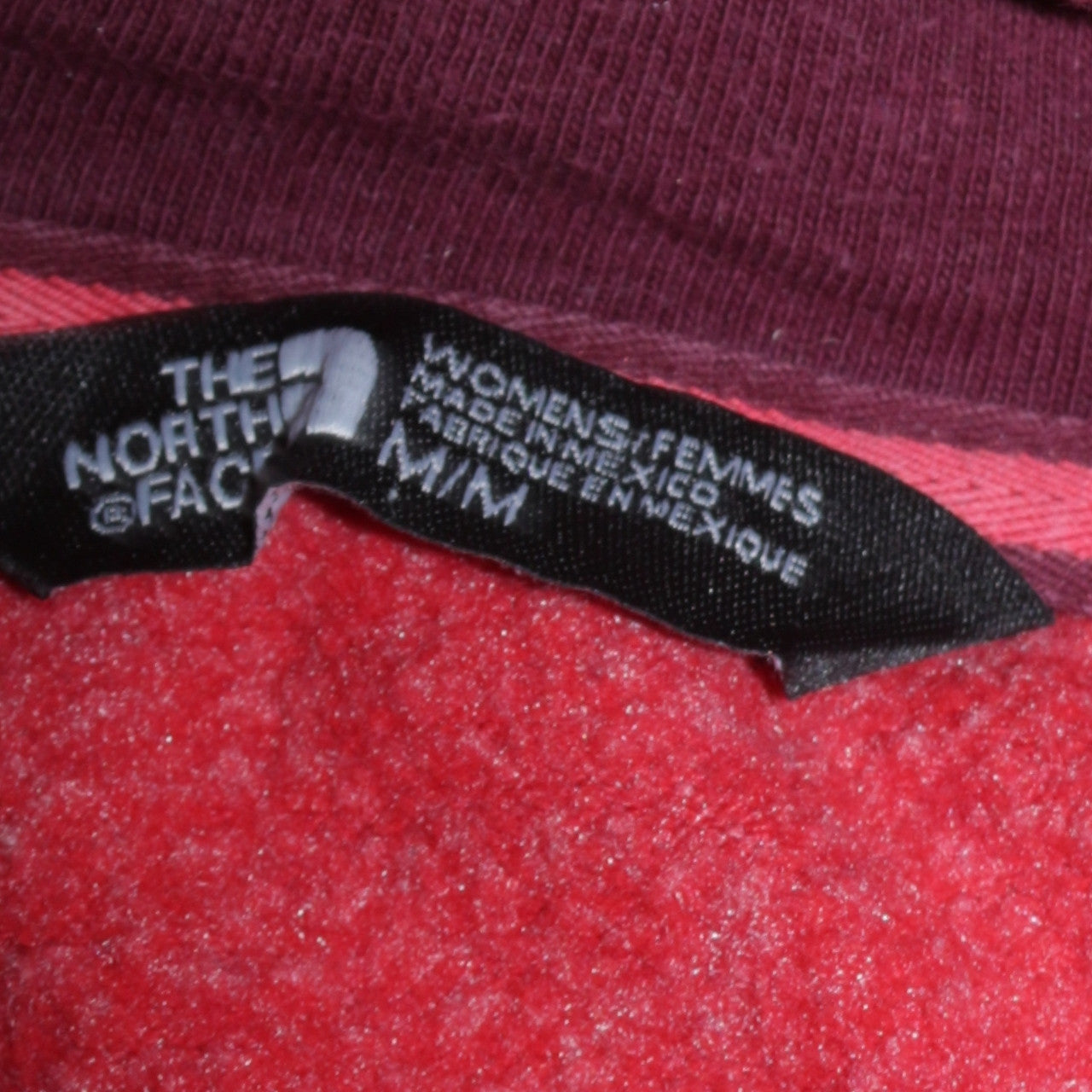 Womens UK Size M The North Face Red Full Zip Hoodie