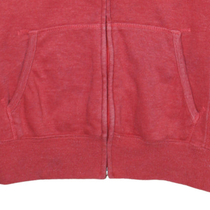 Womens UK Size M The North Face Red Full Zip Hoodie