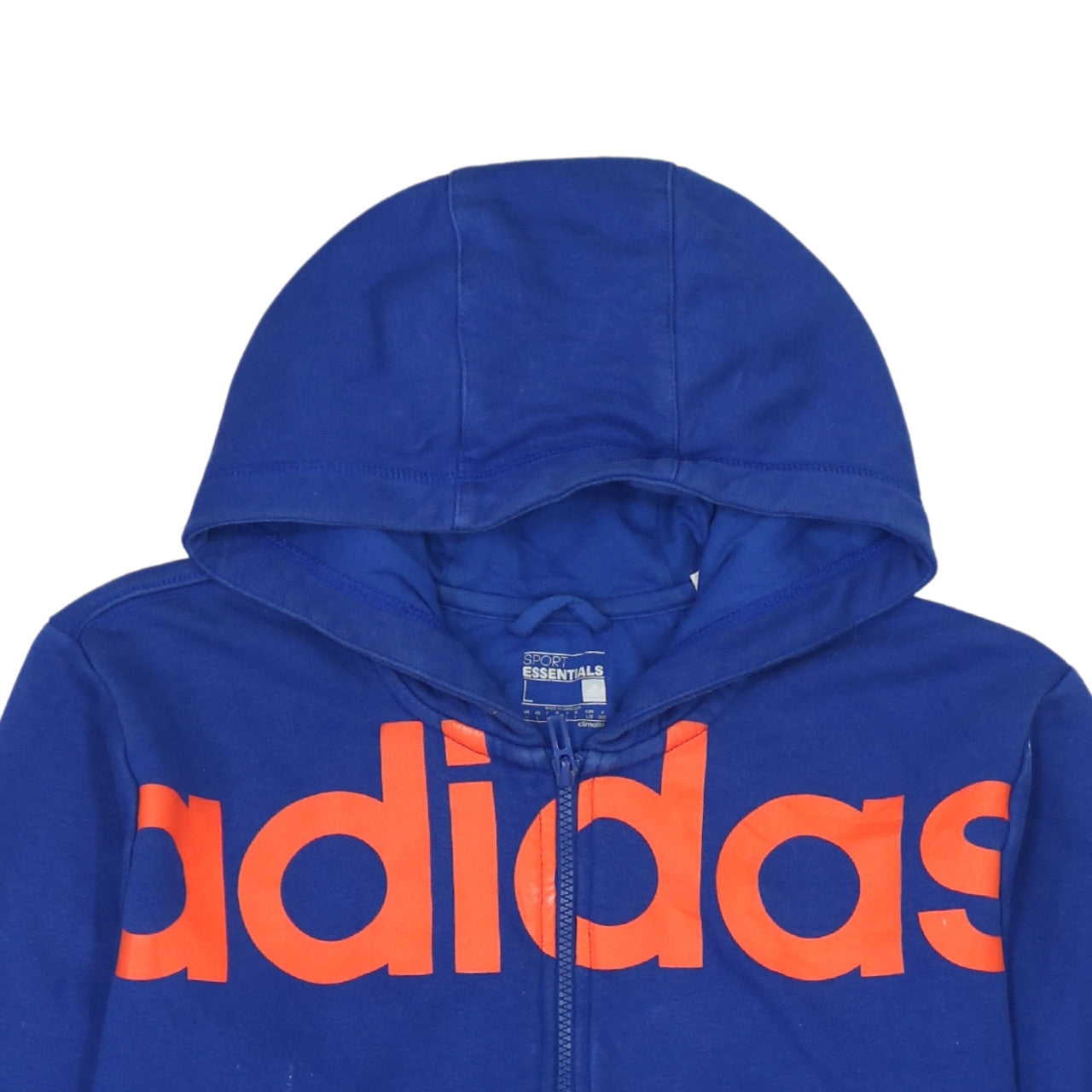 Mens UK Size L adidas Blue Full Zip Hoodie