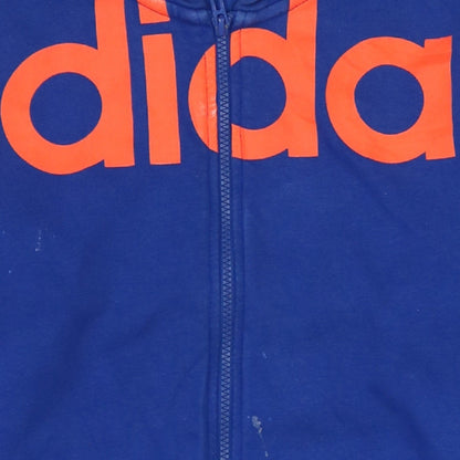 Mens UK Size L adidas Blue Full Zip Hoodie