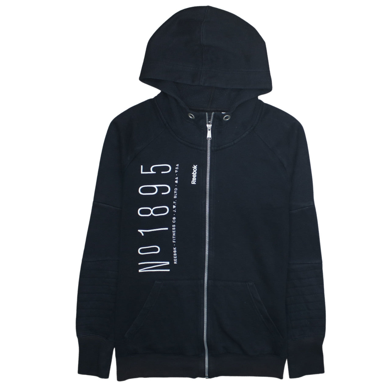 Womens UK Size M Reebok Black Full Zip Hoodie