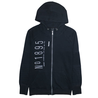 Womens UK Size M Reebok Black Full Zip Hoodie