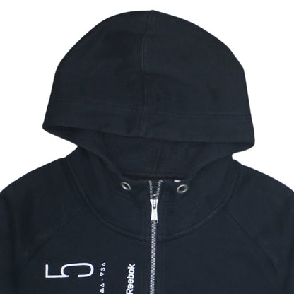 Womens UK Size M Reebok Black Full Zip Hoodie