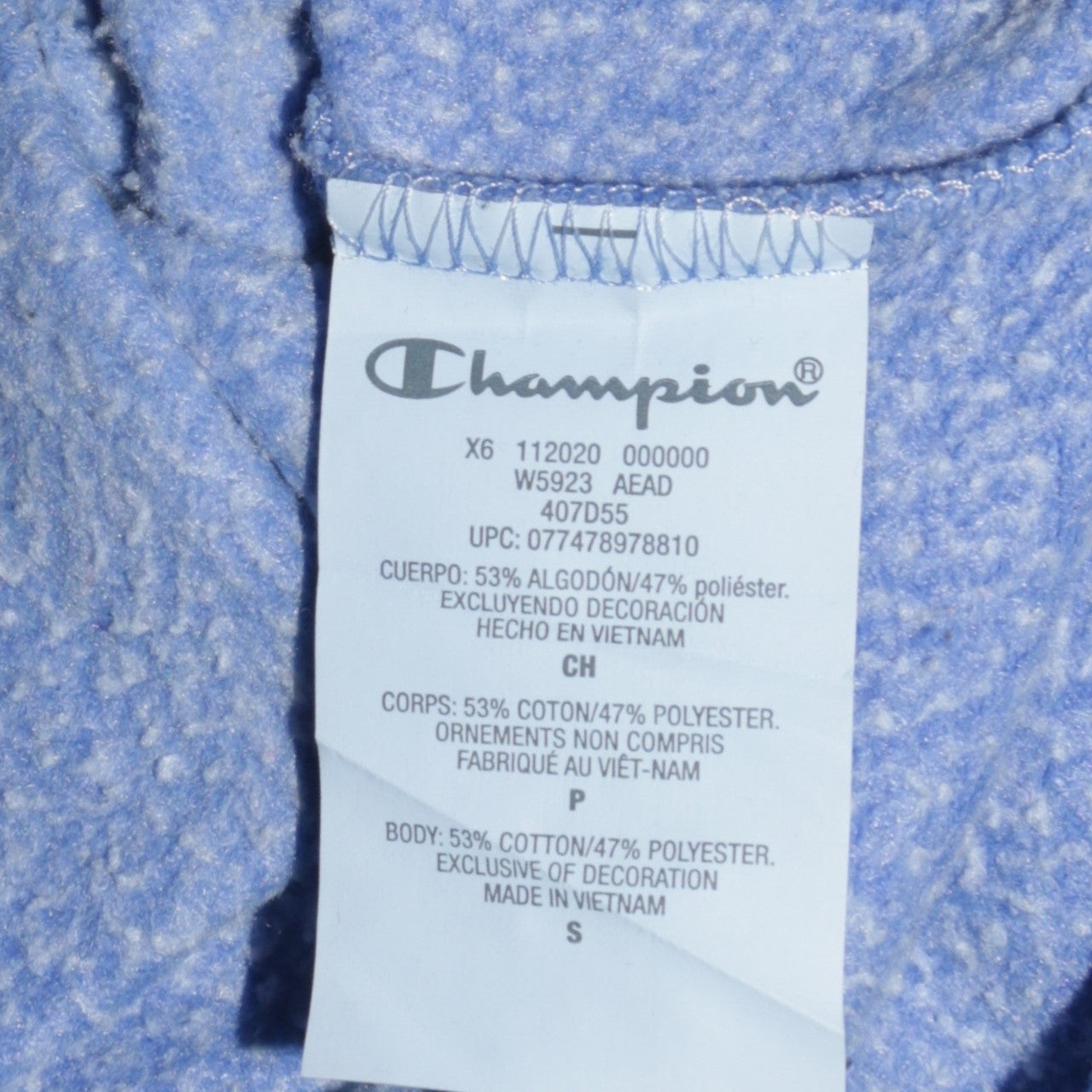 Womens UK Size S Champion Blue Pullover Hoodie