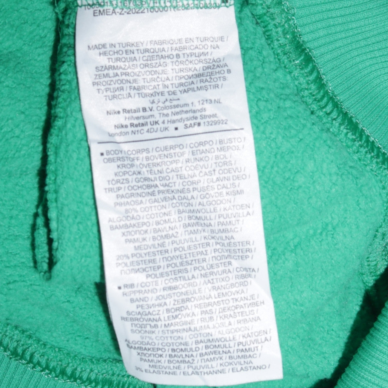 Womens UK Size M Nike Green Pullover Sweatshirt