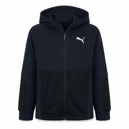Puma Boys Black Full Zip Hoodie - Size 164cm - Athletic Fit