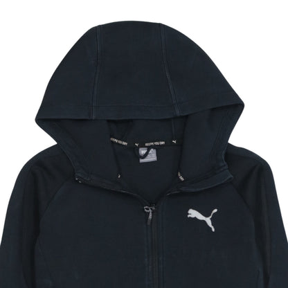 Puma Boys Black Full Zip Hoodie - Size 164cm - Athletic Fit