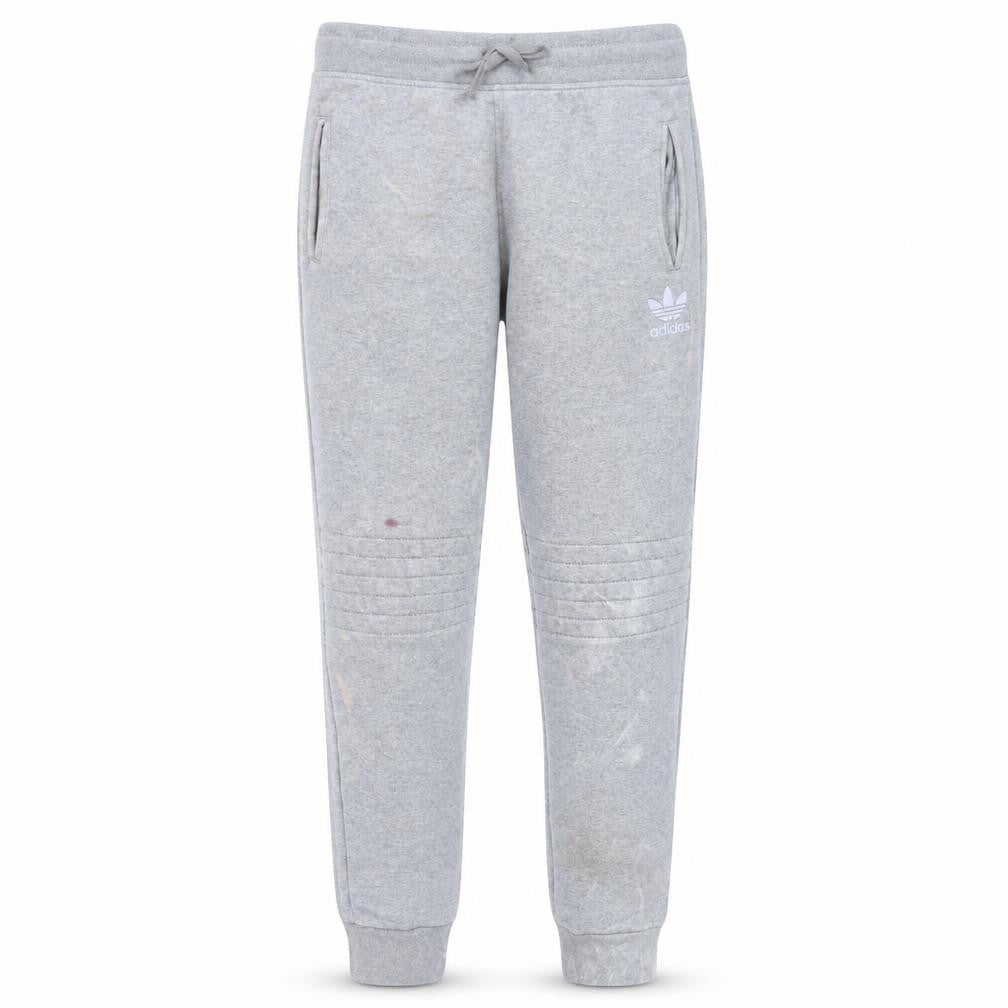 Front view of adidas boys’ grey jogger sweatpants 13-14 years regular fit fleece trousers