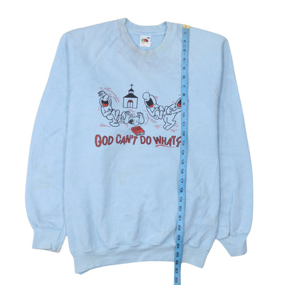 Mens UK Size L Fruit of the Loom Blue Pullover Sweatshirt