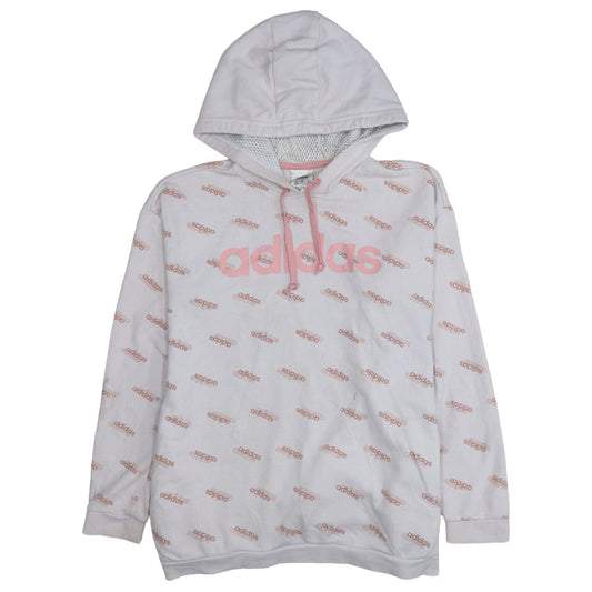 Womens UK Size S adidas White Pullover Hoodie