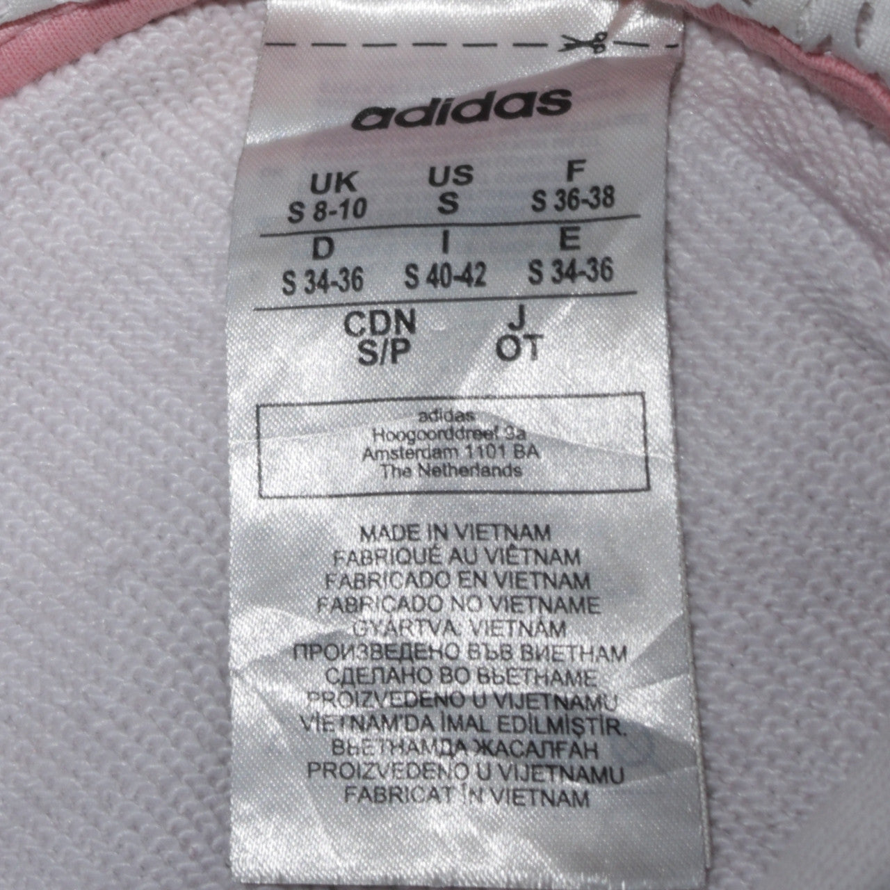 Womens UK Size S adidas White Pullover Hoodie
