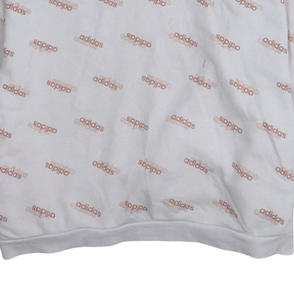 Womens UK Size S adidas White Pullover Hoodie