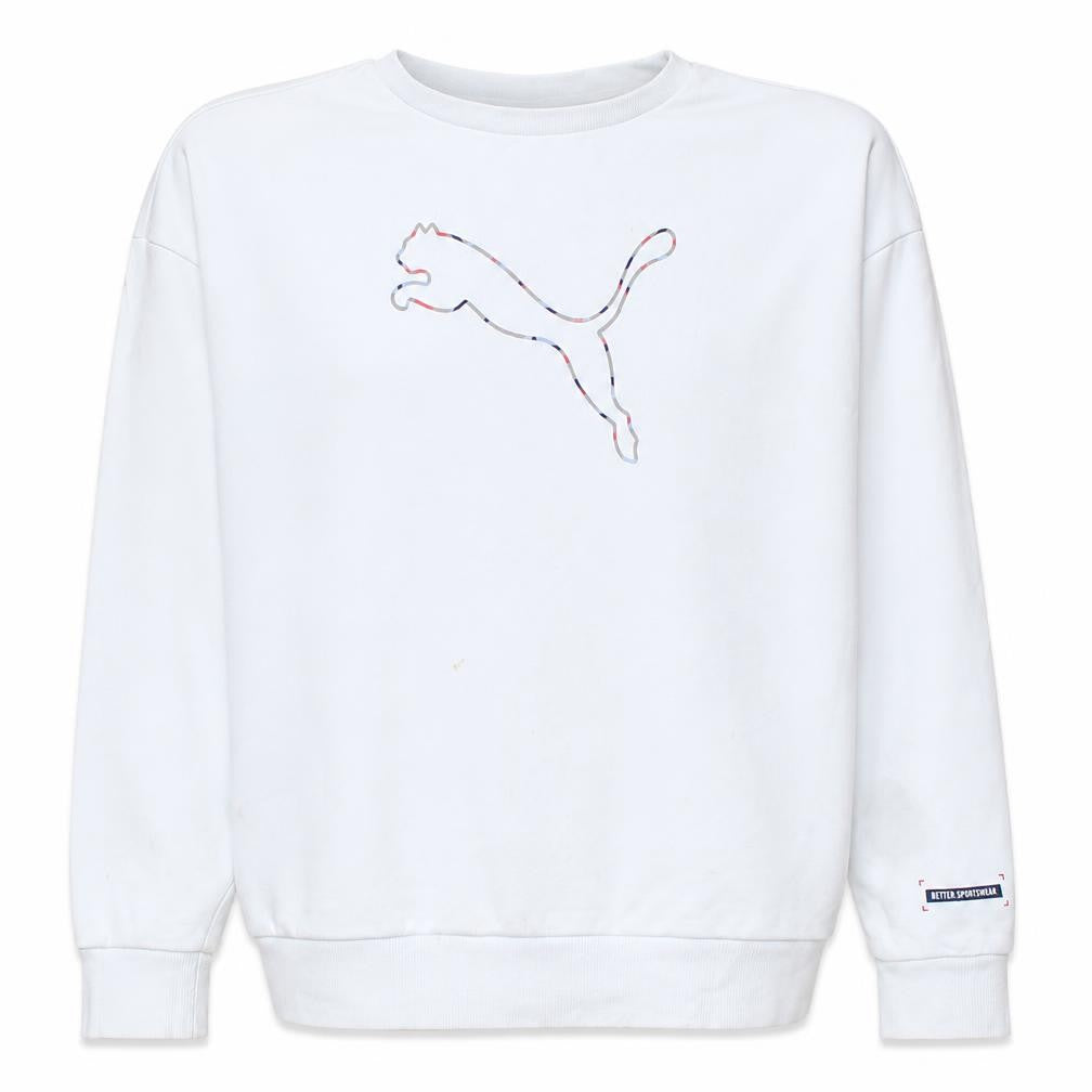 Womens UK Size M PUMA White Pullover Sweatshirt