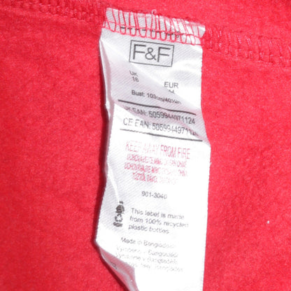 Womens UK Size 16 F&F Red Pullover Sweatshirt