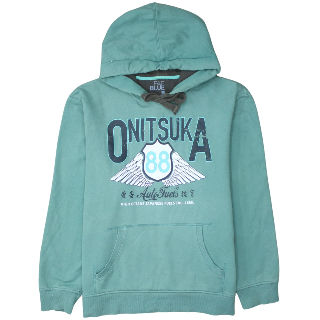 Mens UK Size L F&F Green Pullover Hoodie