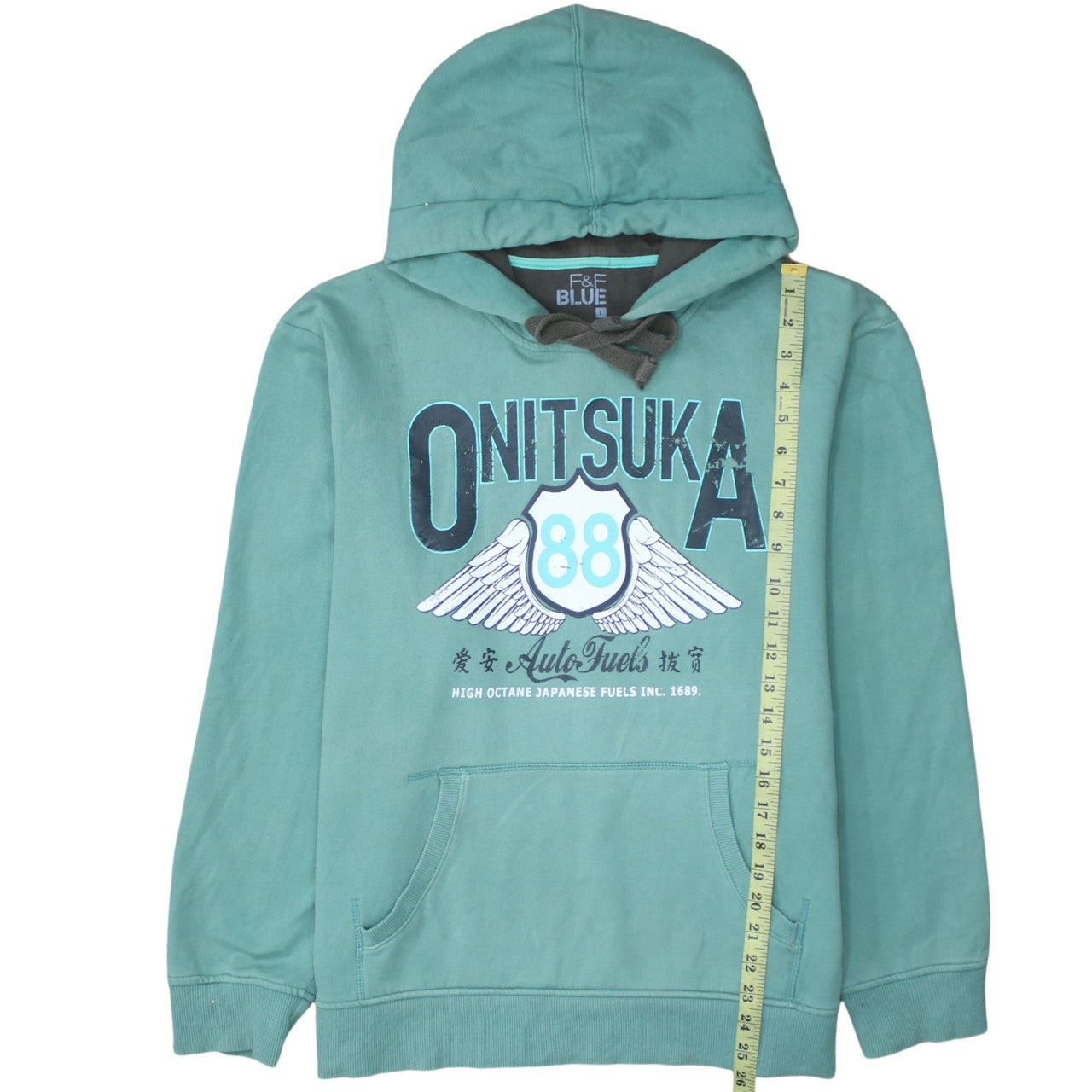 Mens UK Size L F&F Green Pullover Hoodie