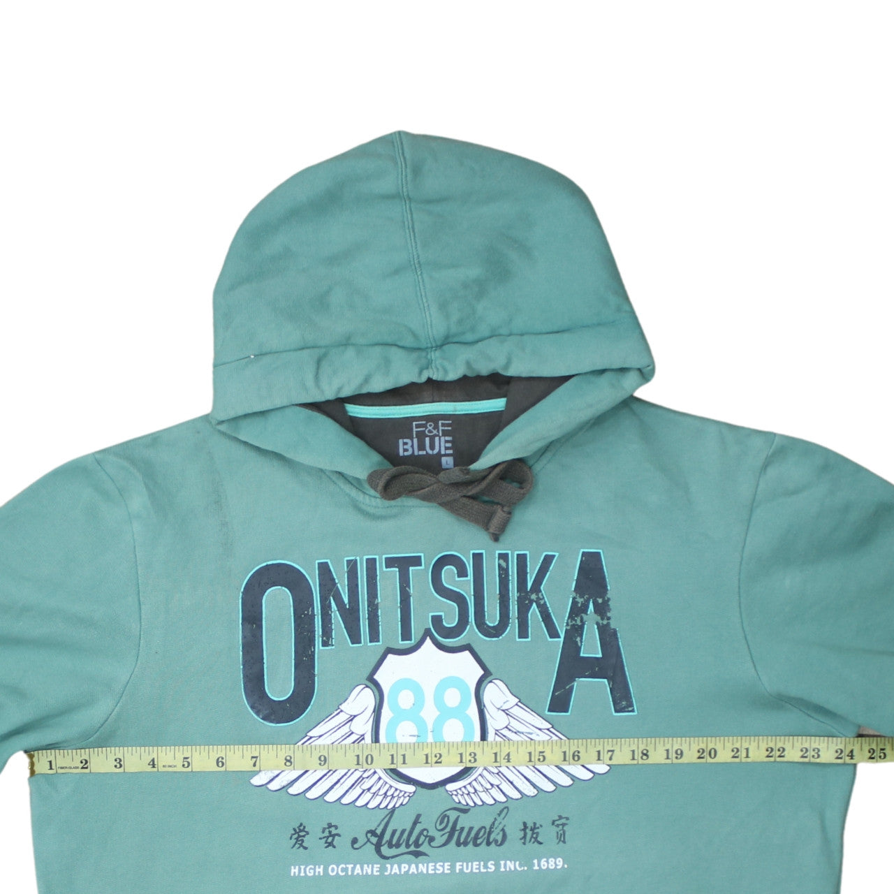 Mens UK Size L F&F Green Pullover Hoodie