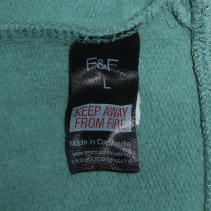 Mens UK Size L F&F Green Pullover Hoodie